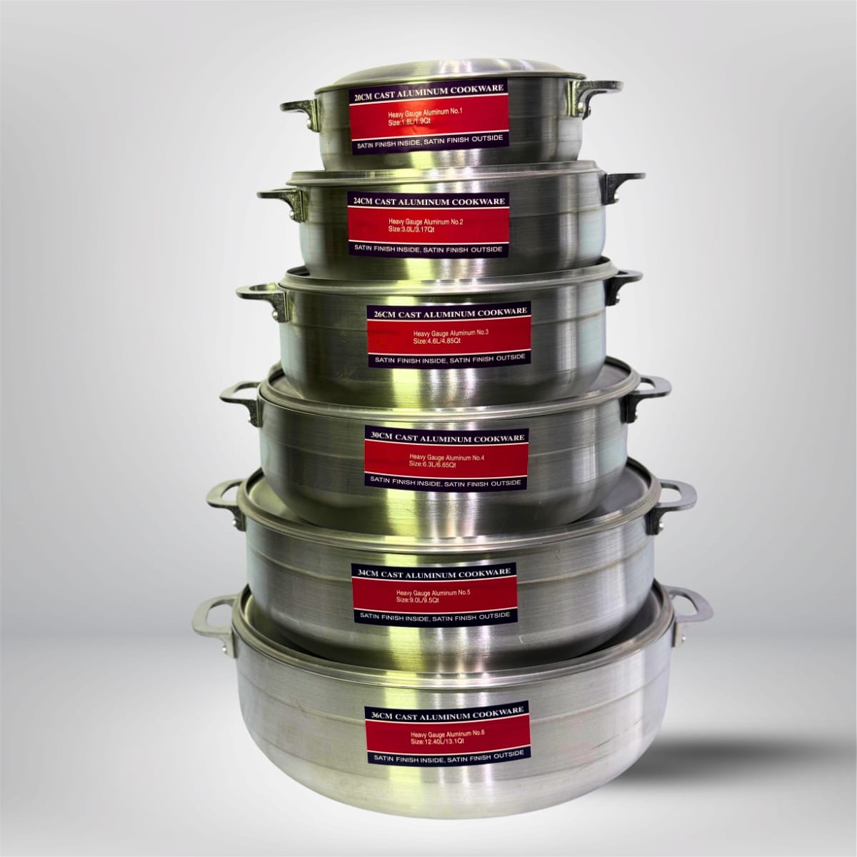 6pcs Polishing Aluminium Pot set