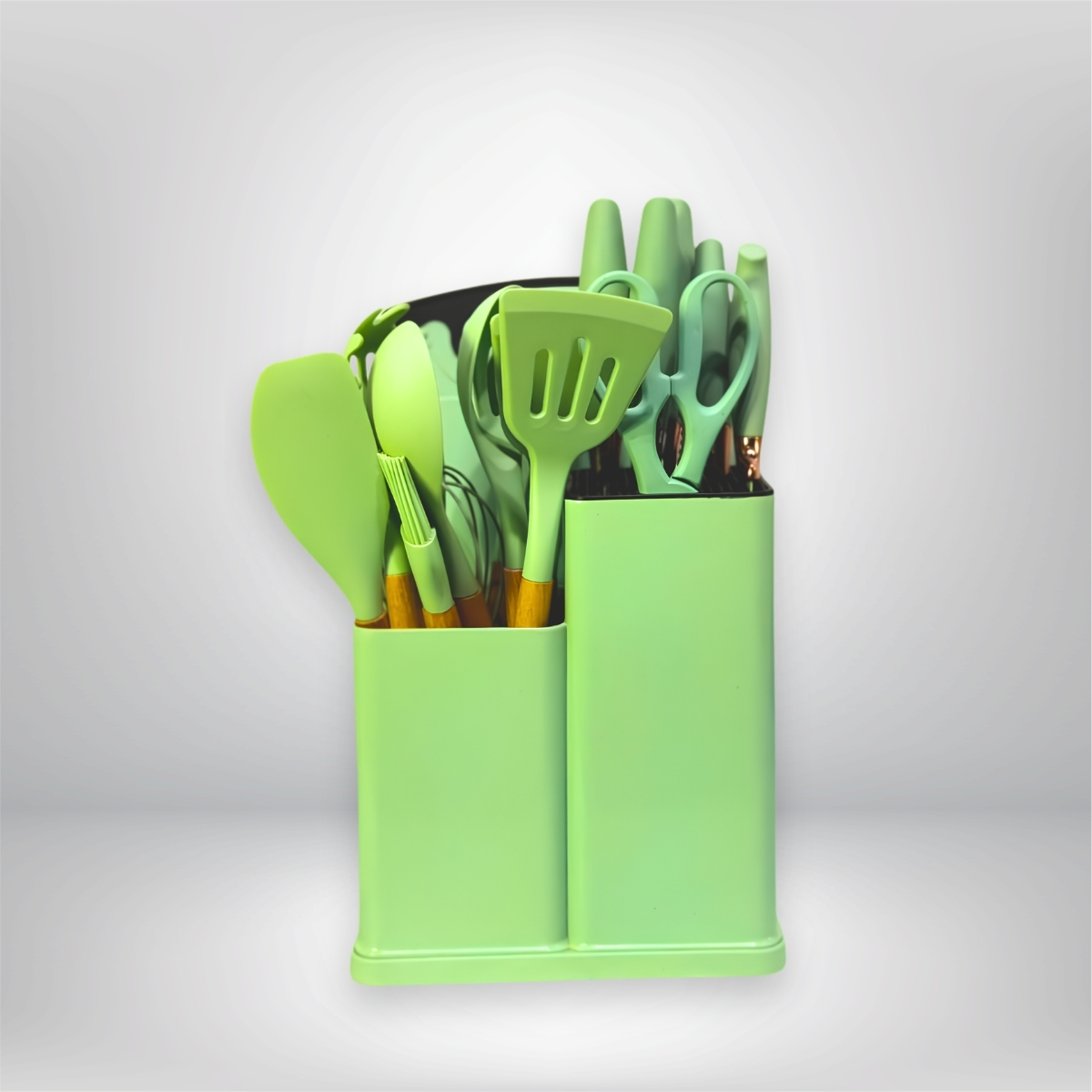 Silicone Spoon with Knife Set and Cutting Board