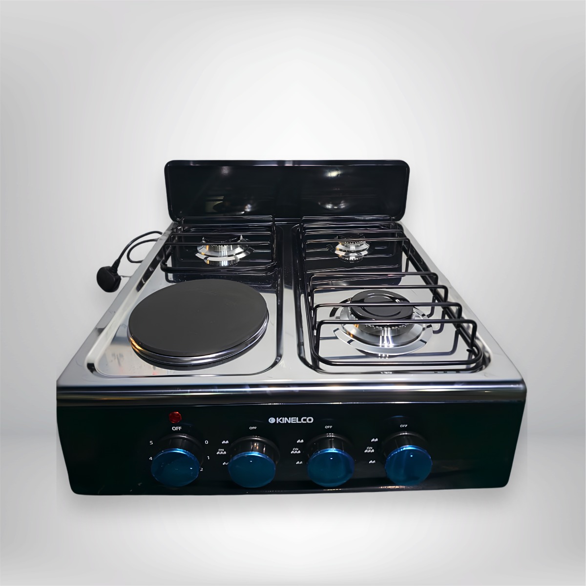 Kinelco 4-in-1 3 burner Gas stove With Hot plate