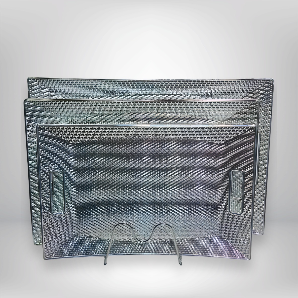 3pcs Silver Tray Set