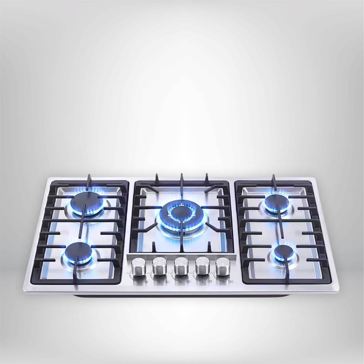 Supersony 5-burner built-in stainless steel gas hob